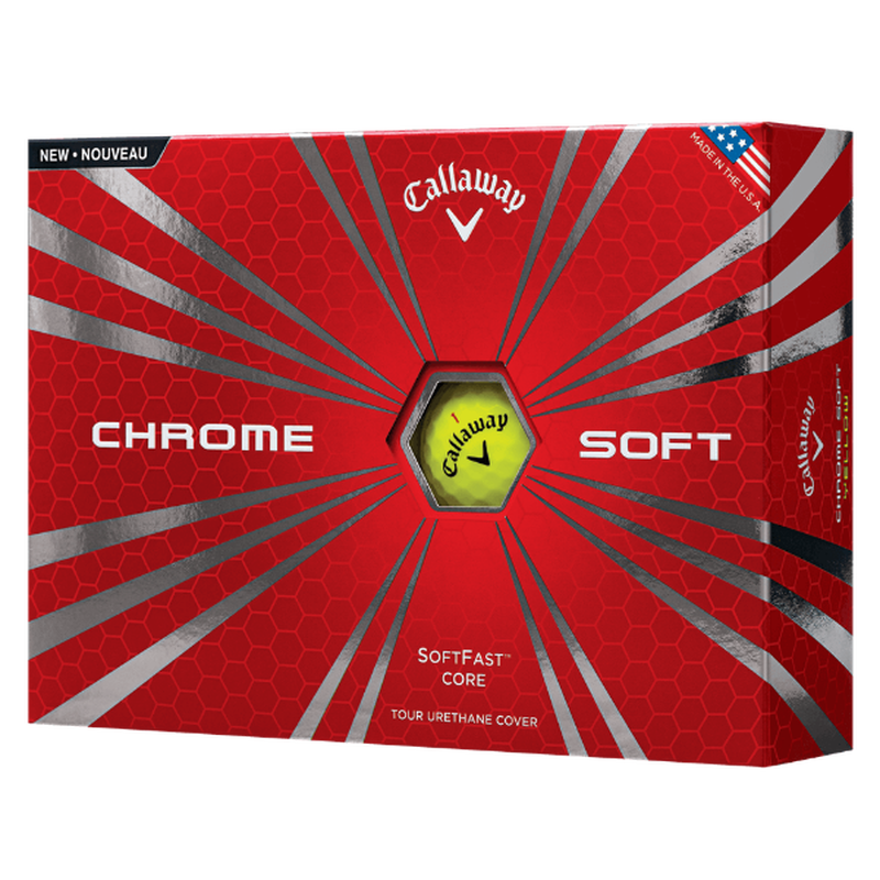 Chrome Soft Yellow Personalized Golf Balls - View 1