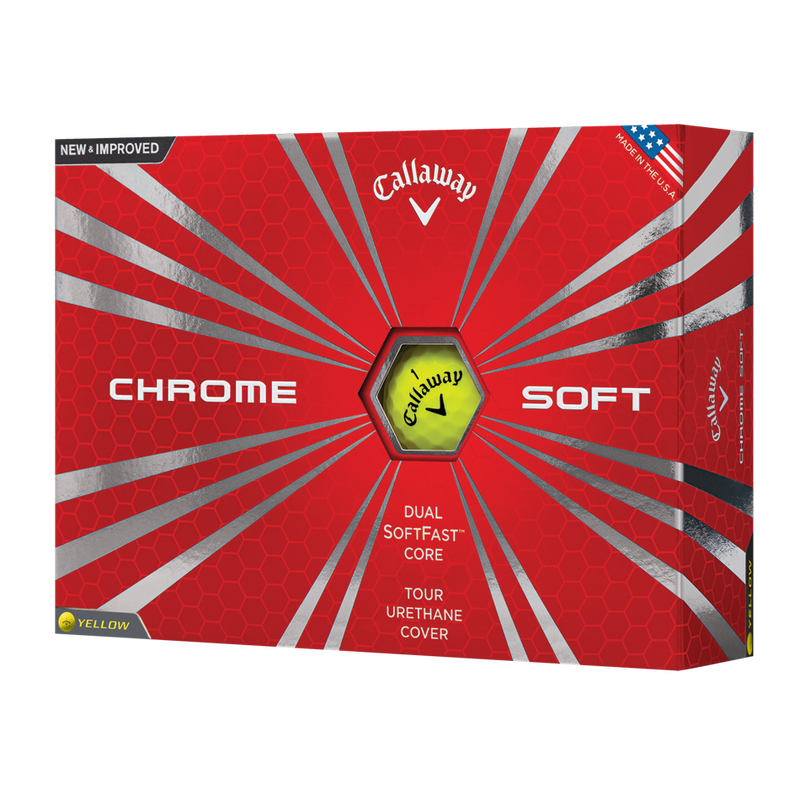 Chrome Soft Yellow Logo Golf Balls - View 1