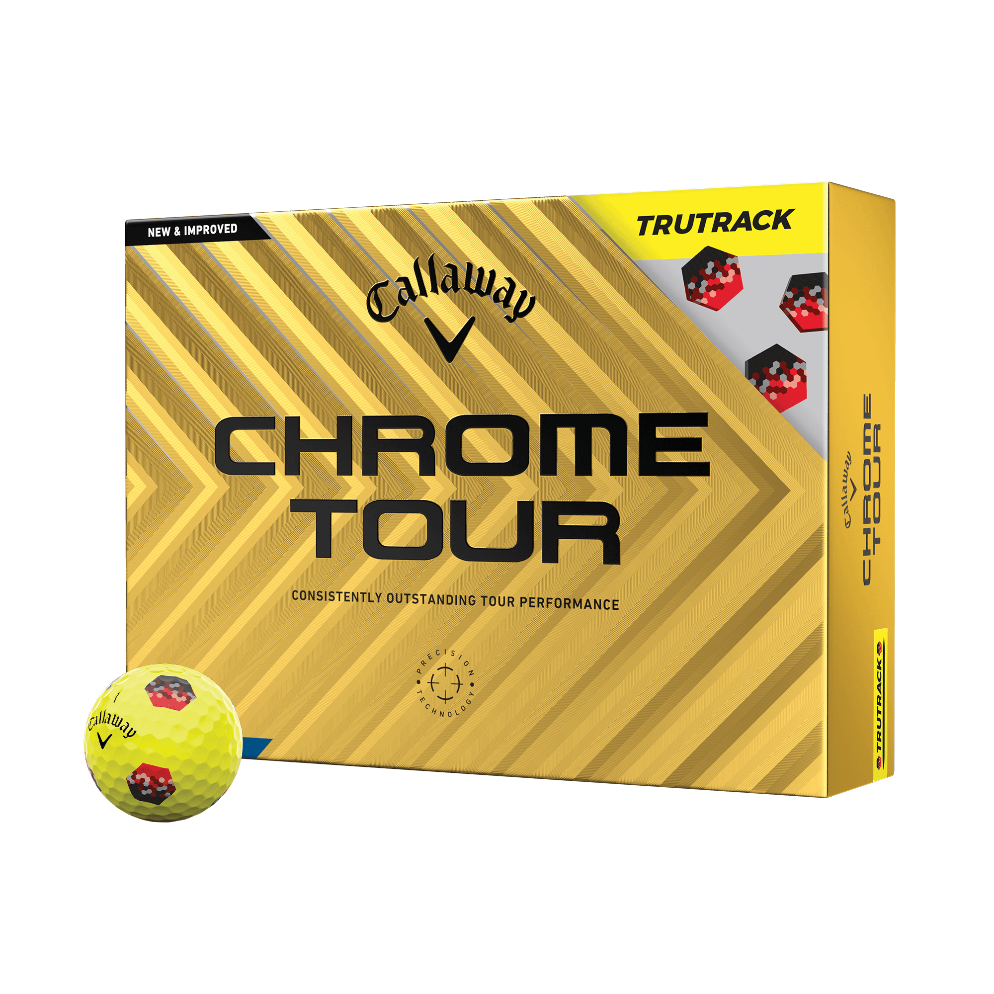 Chrome Tour TruTrack Yellow Golf Balls