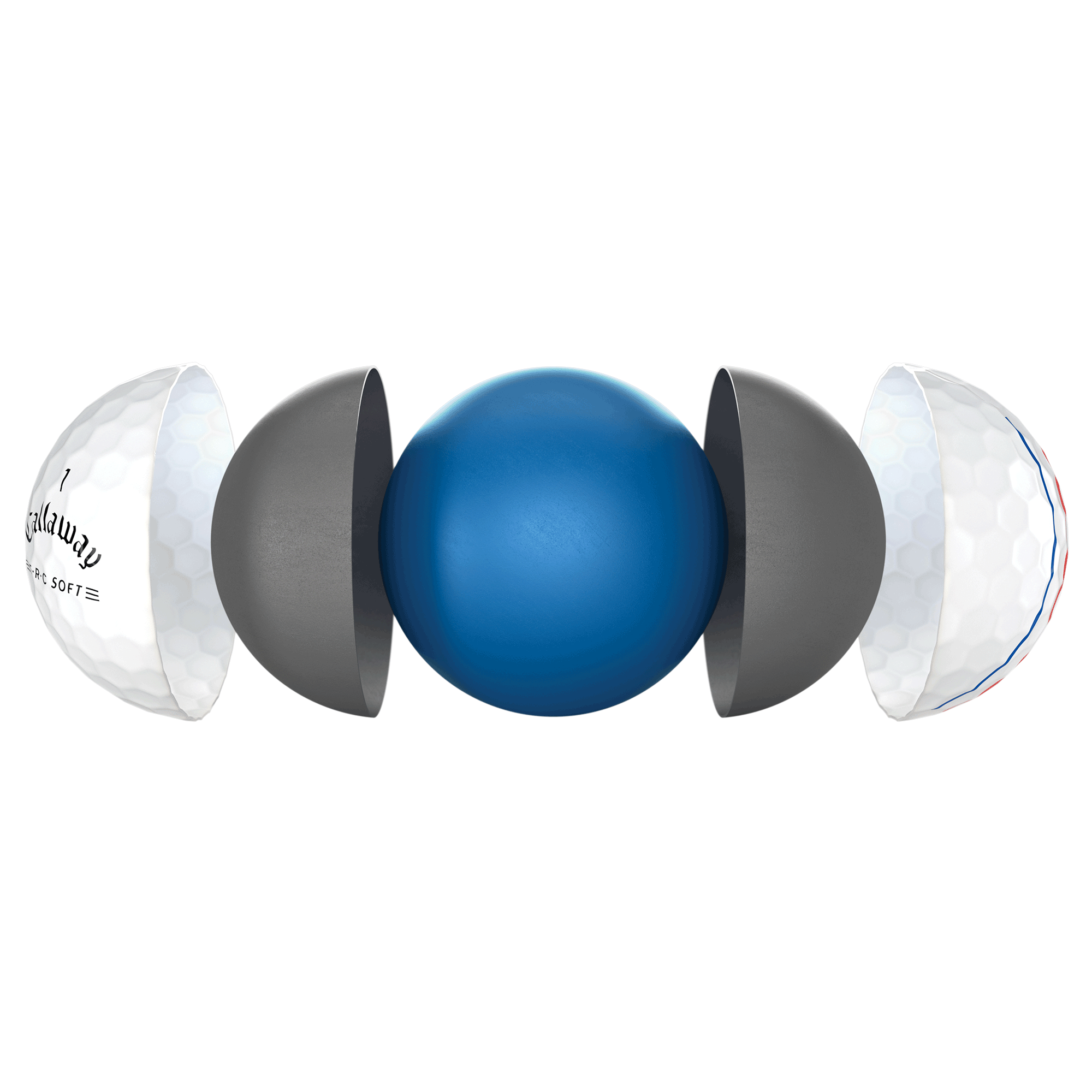 E•R•C Soft golf ball technology breakout image